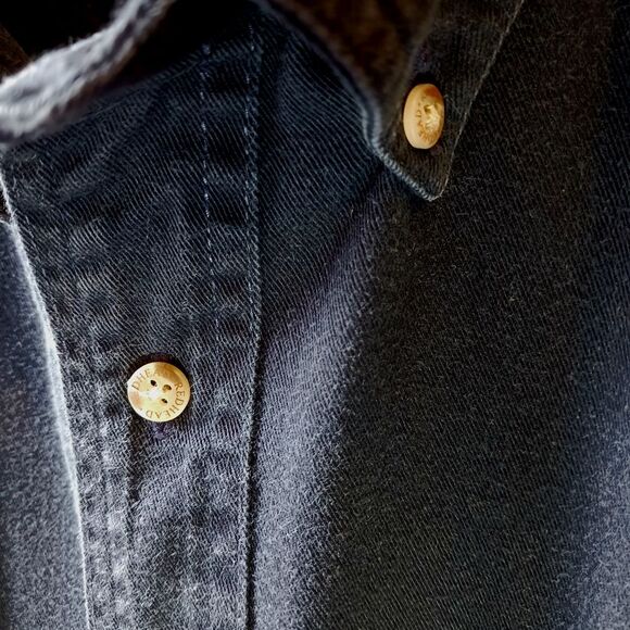 REDHEAD Cotton Button Down Shirt Short Sleeve Dark Navy Denim Men Tall Size 2XLT - Picture 3 of 10